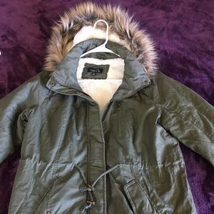 Olive Green Fur Coat